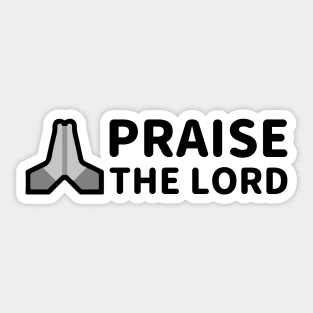 Praise The Lord - With Praying Hand - Black - Christian Series 10B Sticker